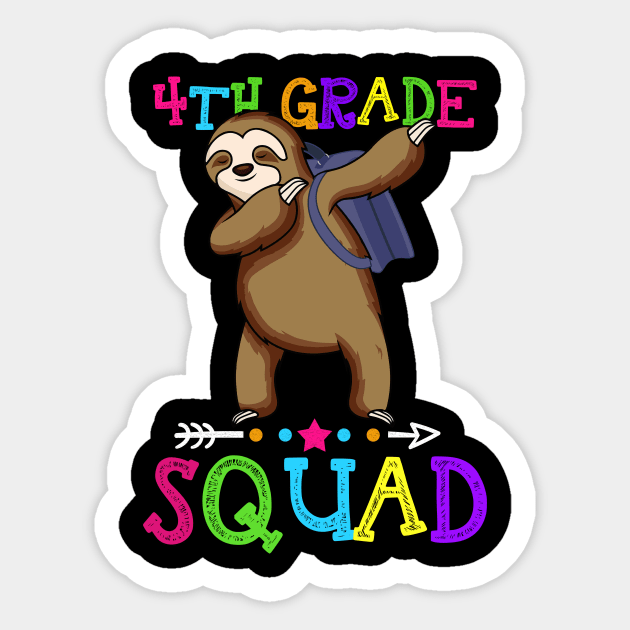 Sloth Team 4th Grade Squad Teacher Back To School Sticker by kateeleone97023